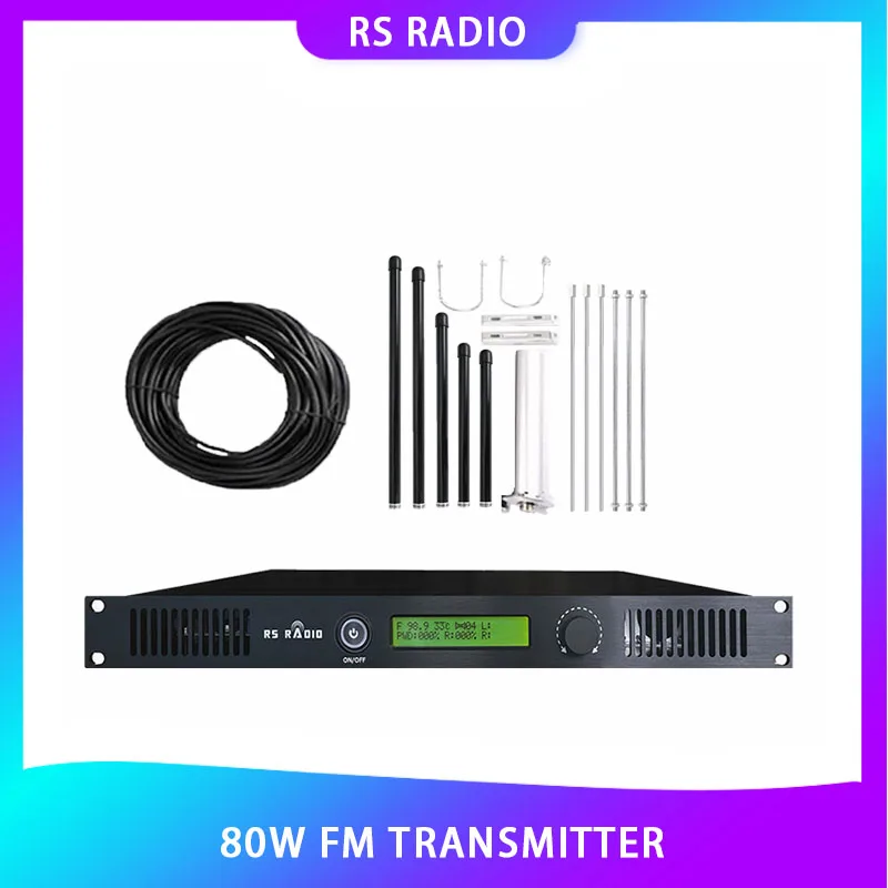 

80W 80watts FM Transmitter Kits Radio Station Equipment Full Set