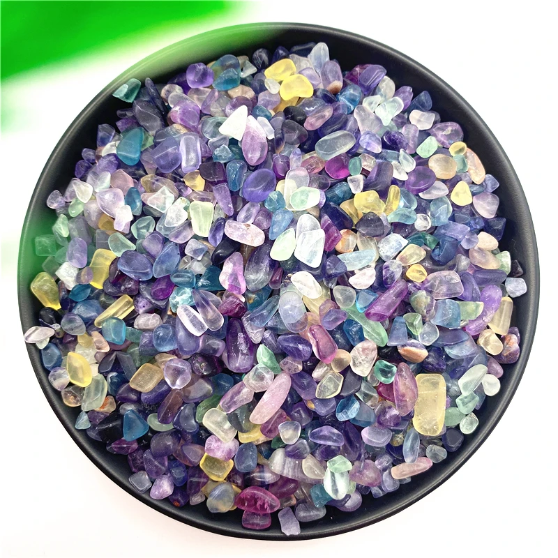 Beautiful 50g Natural Rainbow Fluorite Gravel Rock Chips for Aquarium Home Decoration Accessories Natural Quartz Crystals