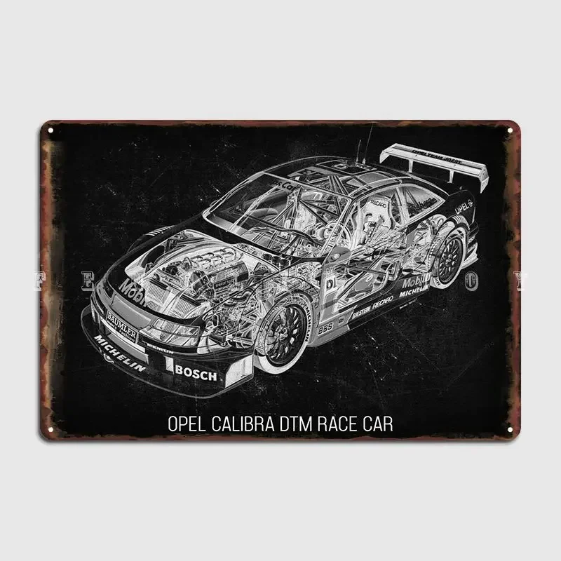 Opel Calibra Dtm Race Car Metal Plaque Poster Club Pub Garage Printing Wall Decor Tin Sign Poster