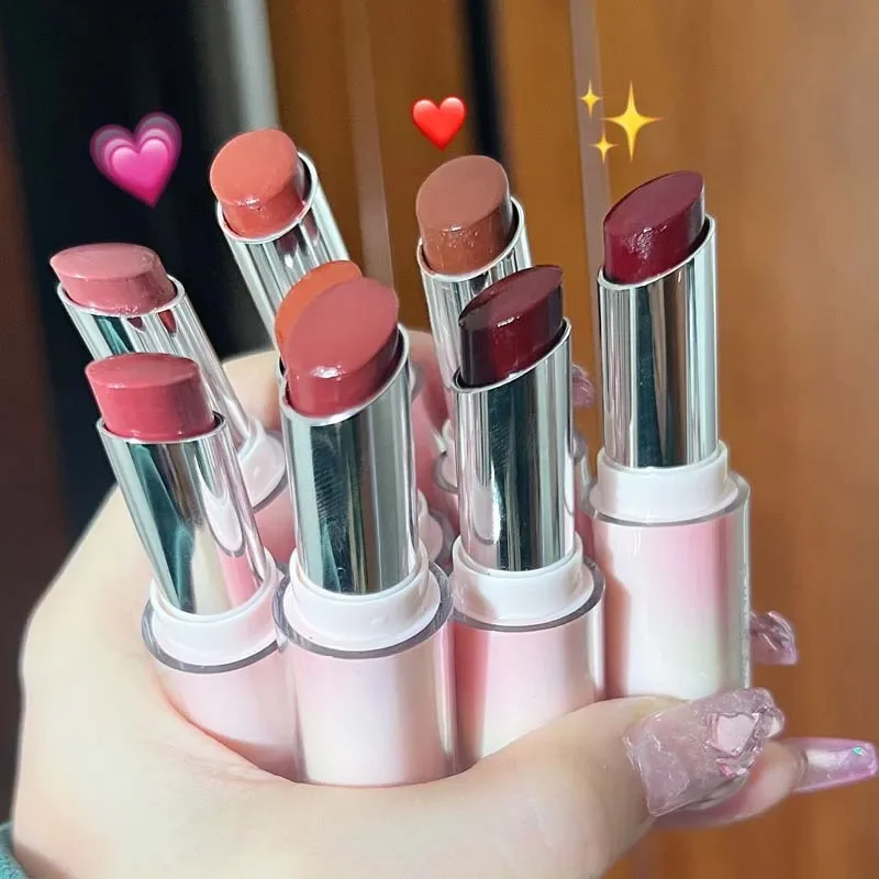 Water Gloss Mirror Lipstick Crystal Jelly Transparent Lip Stick Moisturizing Long-lasting Solid Lip Gloss Nude Tint Clear Makeup