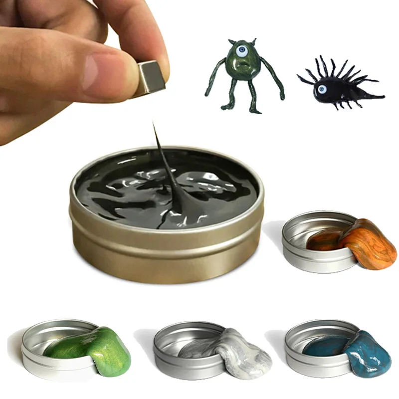 Kids Montessori Magnetic Mastic Creative Stress Bouncing Silicone DIY Playdough Plasticine Ferrofluid Mud Clay Accessories Toys