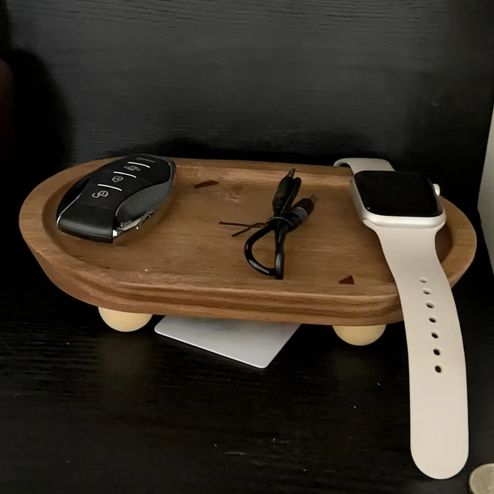 Ovale kleine Holzsockel als Deko-Ständer für Parfüm, Zuhause, Küche, Badezimmer, Waschbecken, Toilette, Kaffee, Pflanzen und Kerzen
