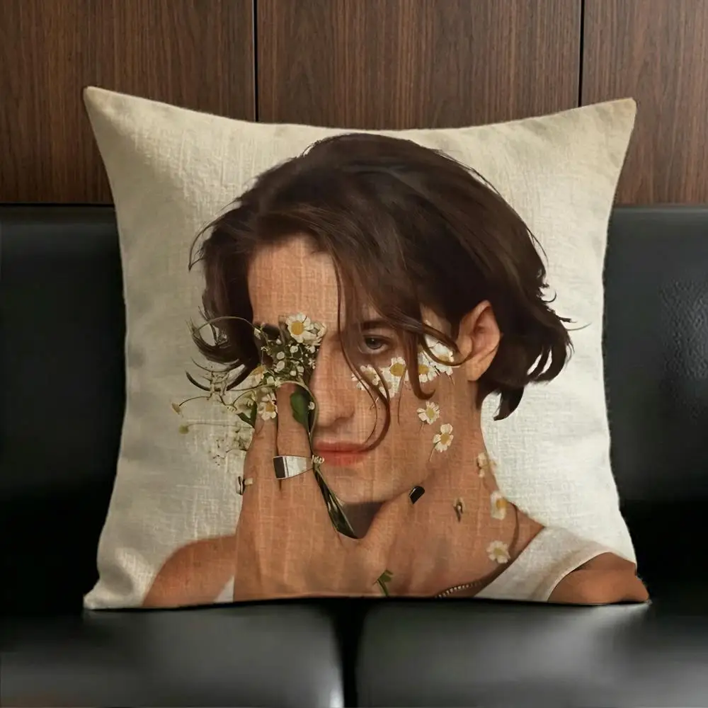 Pop Singer D-Damiano D-David Cushion Cover Anti-dustmite Pillowcase Invisible zipper silky short plush Sofa cushion cover