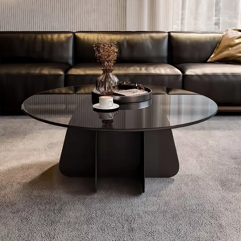 Modern Round Glass Coffee Table with Mirror Top Elegant Center Table for Living Room Custom Home Decoration Furniture Accent