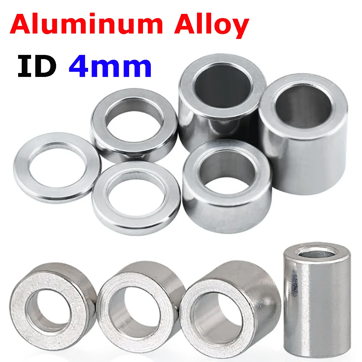 5/10pcs Inner Dia 4mm Aluminum Alloy Bushing Washer Gasket Round Hollow no thread Standoff Spacers OD 5/6/7/8/9/10mm L=1-20mm