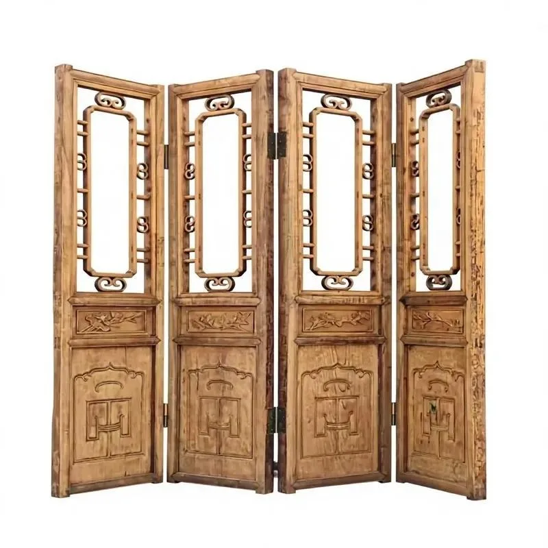 Elegant Solid Wood French Door Wine Cabinet Glass Front European Style Luxury Display Storage for Living Room Apartment Home