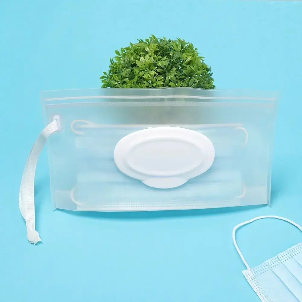 Easy-carry Clamshell Box Cleaning Napkin Storage Pouch Cosmetic Container Mask Case Wet Wipes Bag