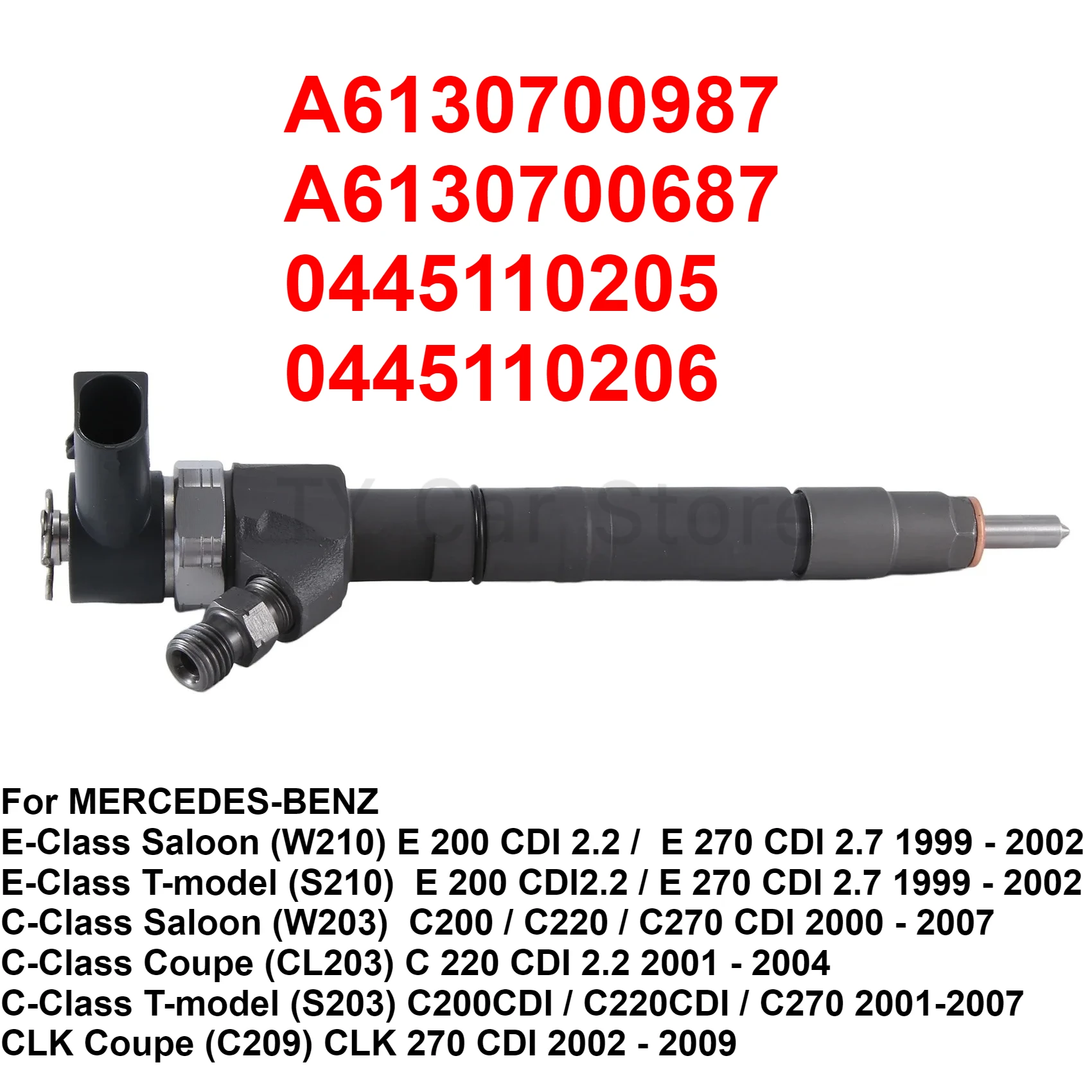 

A6130700987 A6130700687 0445110205 0445110206 New Diesel Fuel Injector For Mercedes-Benz E220 E270 C200 C220 C270 CDI 2000-2003