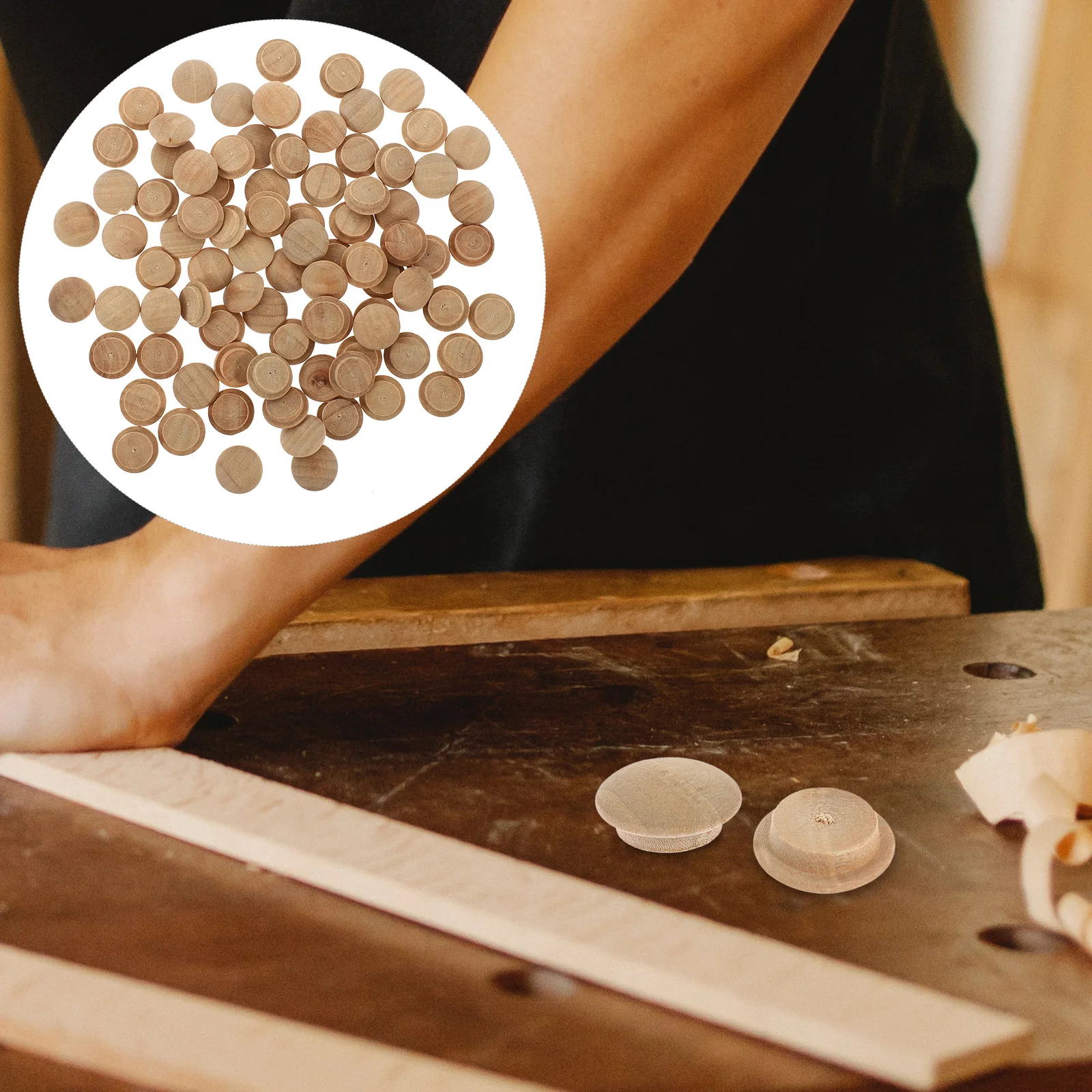 

100 Pcs Wooden Plug for Holes 40mm x 35mm Furniture Stairs Cover Cabinet Hole Plugs Reusable Lightweight Design
