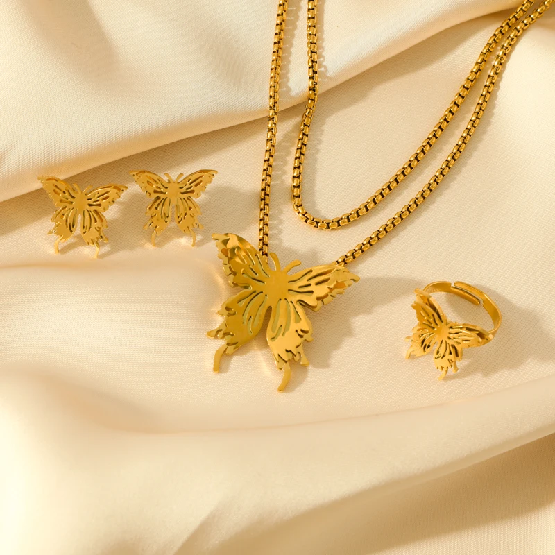 أقراط من الفولاذ المقاوم للصدأ من EILIECK للنساء ، مجوهرات أذن مقاومة للماء ، هدية العيد ، لون ذهبي ، موضة جديدة ، 316L #6