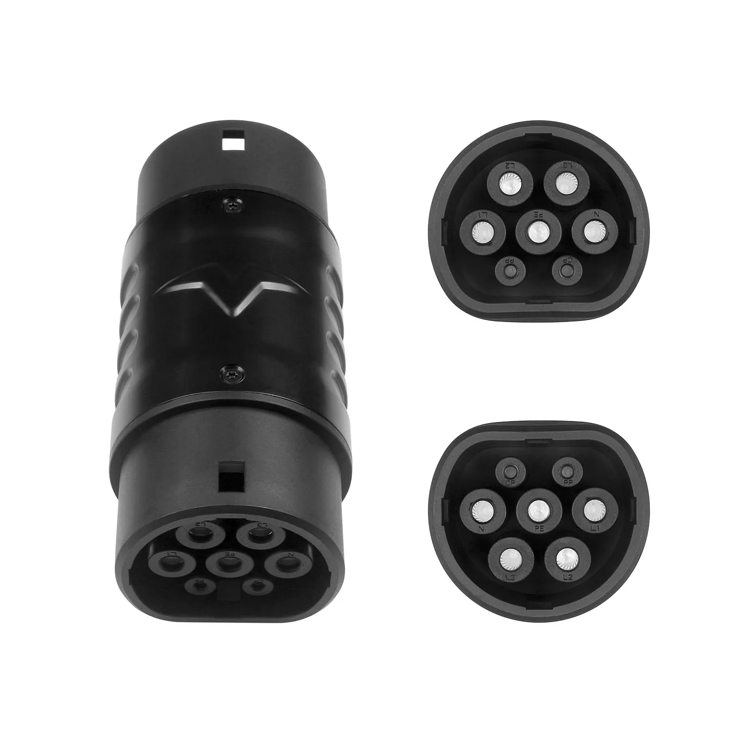 

Адаптер для зарядки электромобилей 22 кВт, 32 А, 3 фазы, GBT на Type 2, коннектор-переходник для китайских автомобилей GBT на европейский Type 2