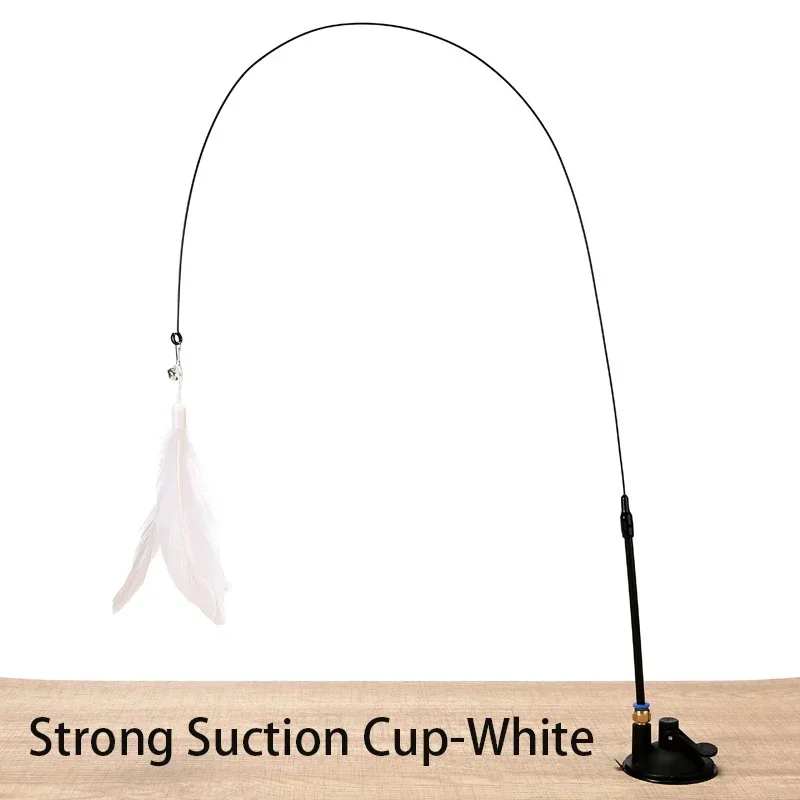 Saugnapf Katze Necken Stick Katze Spielzeug Interaktive Feder Spielzeug Katze Stange Stahl Draht Saugnapf Feder Katze Spielzeug Glocke Katze Necken Bi