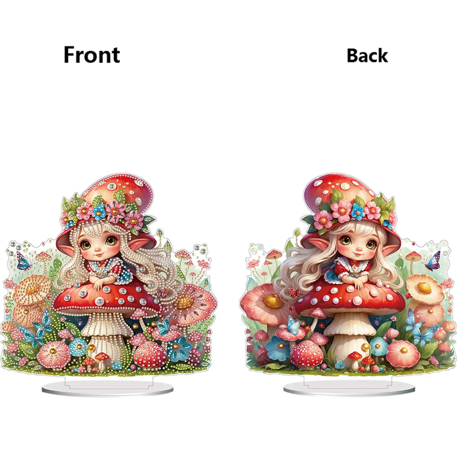 

Acrylic Special Shape Flowers Butterfly Table Top Diamond Painting Ornament Kits Desktop Diamond Art Kits for Home Office Decor