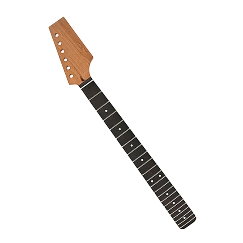 22 Frets Dot Inlays Electric Guitar Neck Replacement Unfinished Half Paddle Headstock Maples Guitar Neck DIY Guitar DropShipping