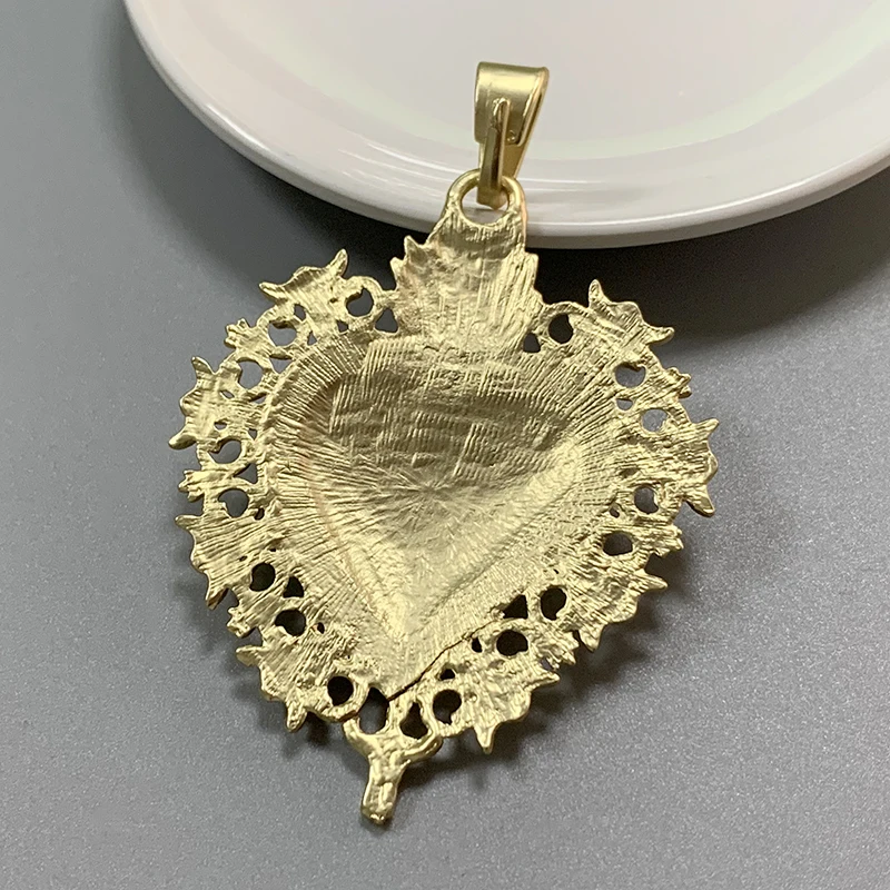 1 Piece Large Boho Filigree Matt Gold Color Heart Charms Pendants for DIY Necklace Jewellery Making Findings Accessories 81x56mm