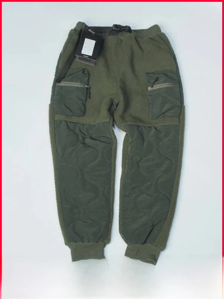 

Outdoor Thiened Casual Cotton Pants for Men Autumn Winter Warm Splicing Straight Leg Long Trousers Trendy Home Wear Polyest...