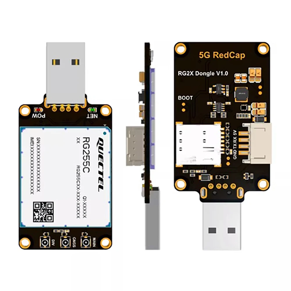 RedCap 5G Global Module RG255C-GL USB Dongle Sub-6GHz 3GPP Rel-17 4G LTE Fallback 223Mbps High Speed IoT Gateway Internet Modem