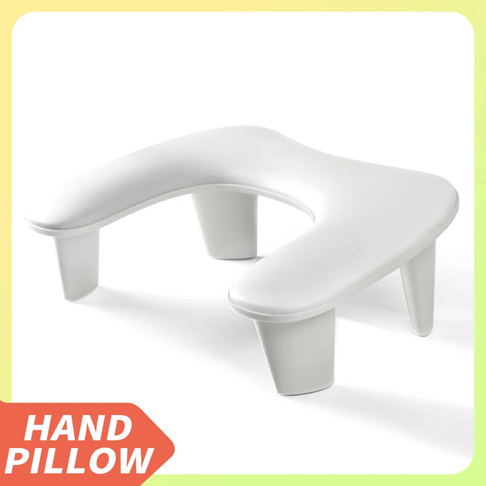 New Design Nail Hand Rests for Two Hands Soft PU Leather 15 Degree Tilted U Shaped Hand Pillow Nail Arm Rest Nail Salon Tools