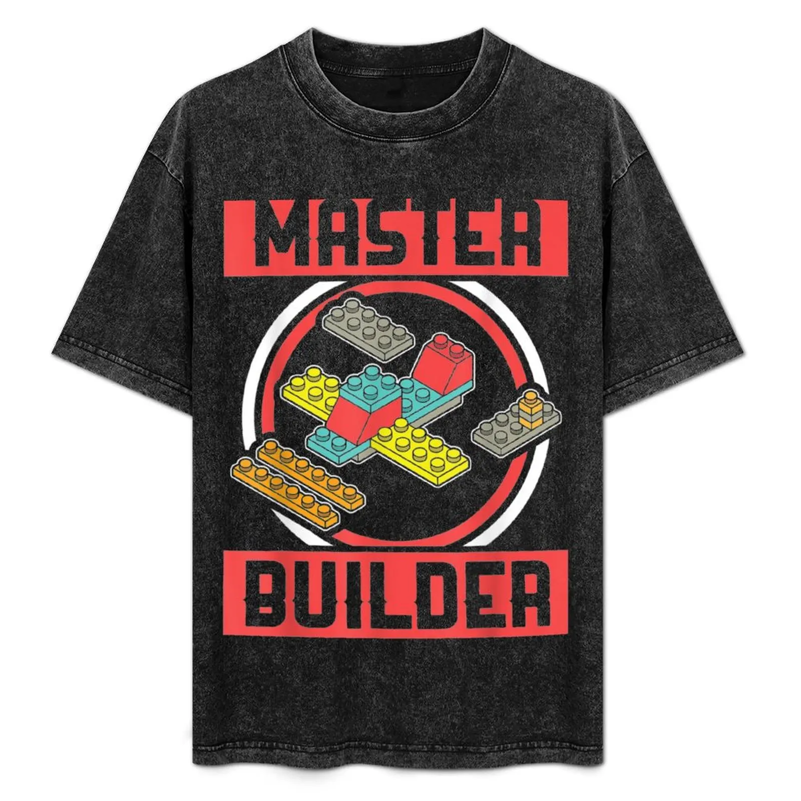 

Master Builder Kids Building Blocks Birthday Bricks Boy Gift T-Shirt Breathable Workout Short Sleeve Top