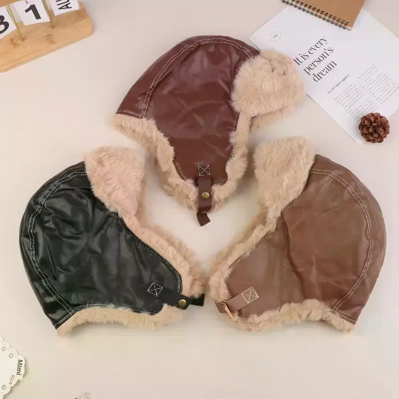 Men Women Thick Warm Fur Hat Fashion Male Female Winter Hat Black Brown Earflap Ski Cap