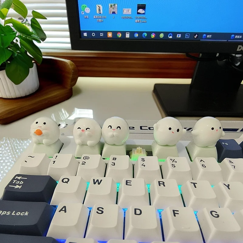 

DIY Custom Keycap Cute Cartoon Small Dumpling Elf Artisan Keycaps for Mechanical Keyboard Caps Desktop Decorative Ornaments Gift