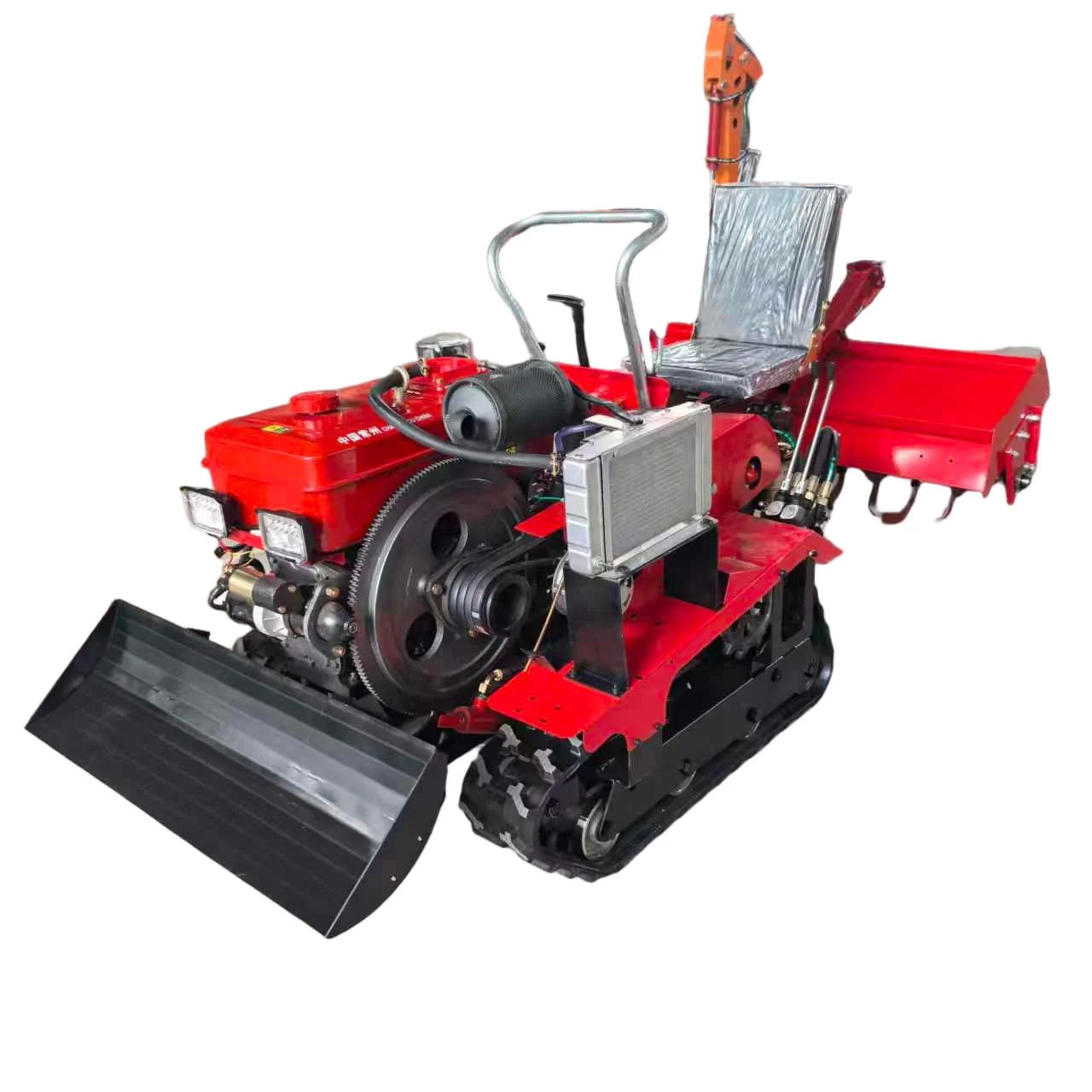 Motoculteur diesel 25 chevaux à quatre roues motrices, petit tracteur multifonctionnel à roues