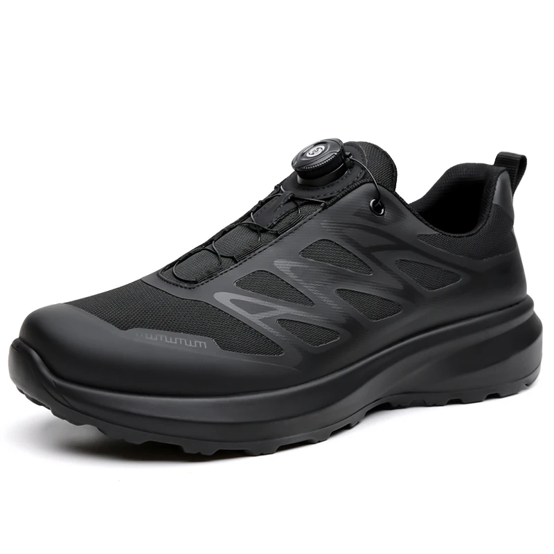 Casual Men's Derby Shoes Thick Bottom Heightening Big Head Commute Black Rubber Outsole round Toe Anti-Slip Low Heel Sporty