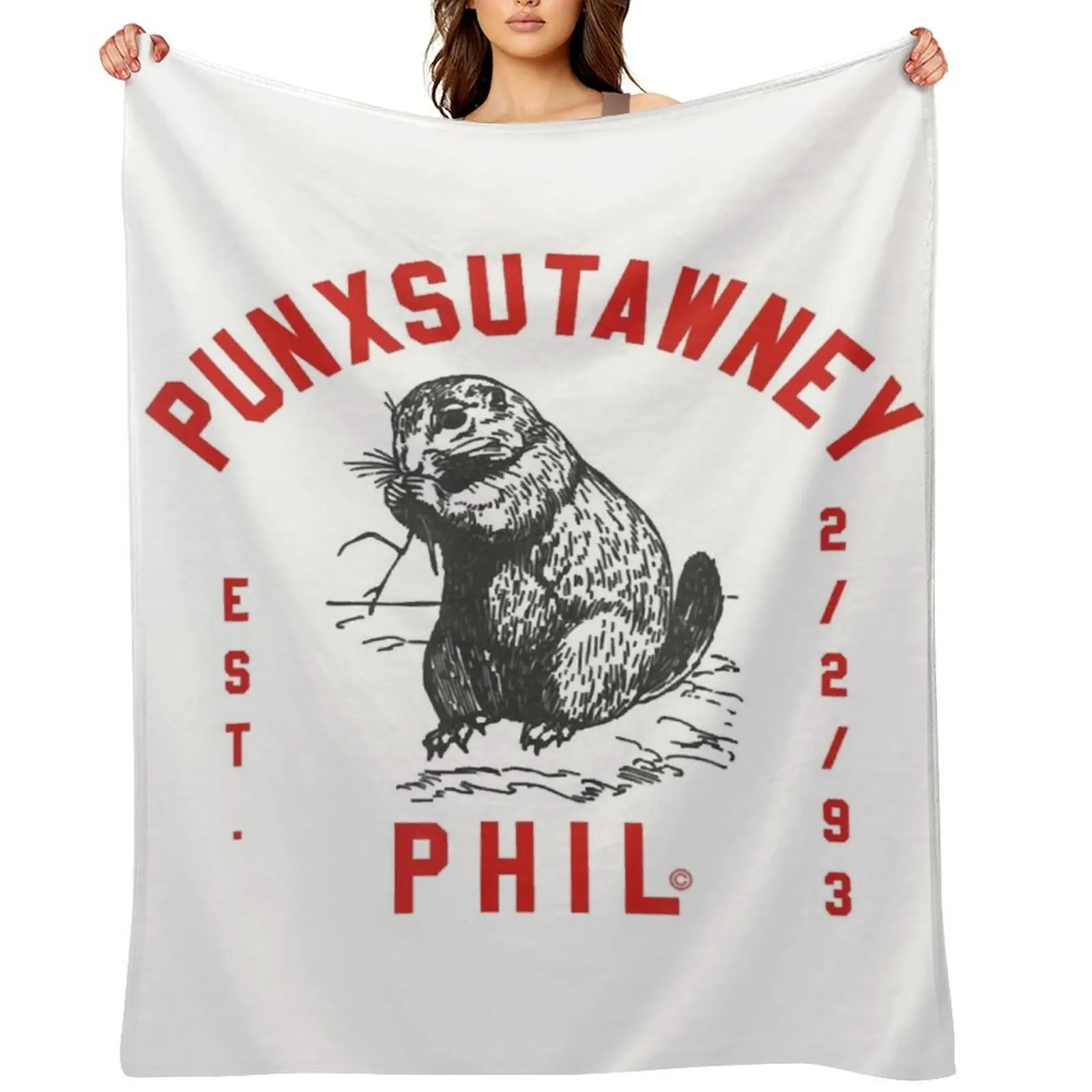 

Punxsutawney Phil Groundhog Day Mens Womens Throw Blanket Luxury For Sofa Thin Moving Travel Blankets
