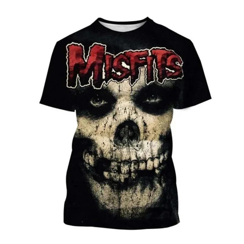 Misfits Rock Band T-Shirt Skull 3D Print uomo donna Streetwear Casual T-Shirt manica corta Harajuku Y2k top Tees abbigliamento per bambini