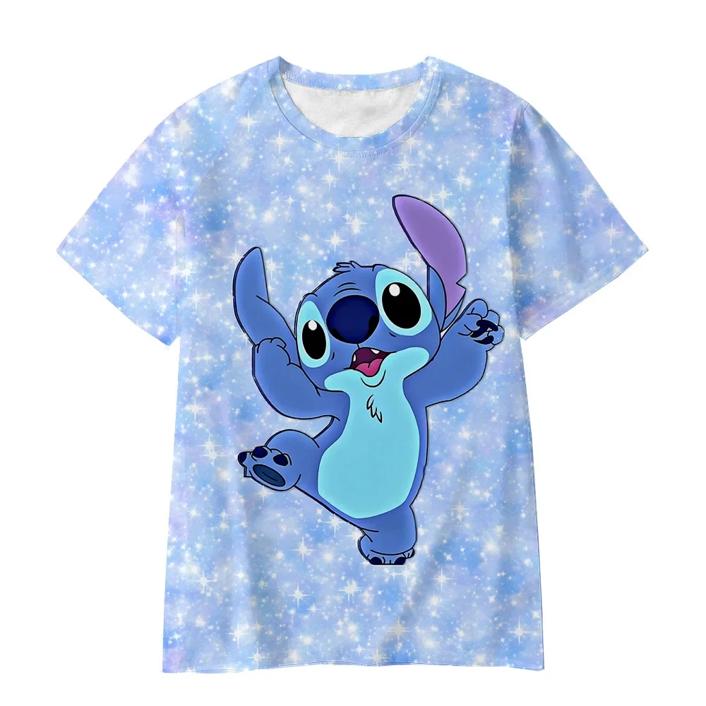 Stitch Boys and Girls T-shirt Disney Children's T-shirt 3D Printing Oversized Short Sleeve Summer Men's T-shirt New Menswear