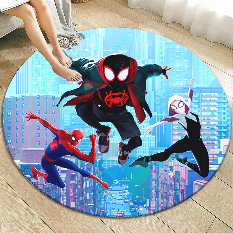 Spider-Man Printed Pattern Circular Carpet,Bedroom decor Rug.Use non-slip floor in living room,Kitchen,Door,Toilet,Camping Mat.