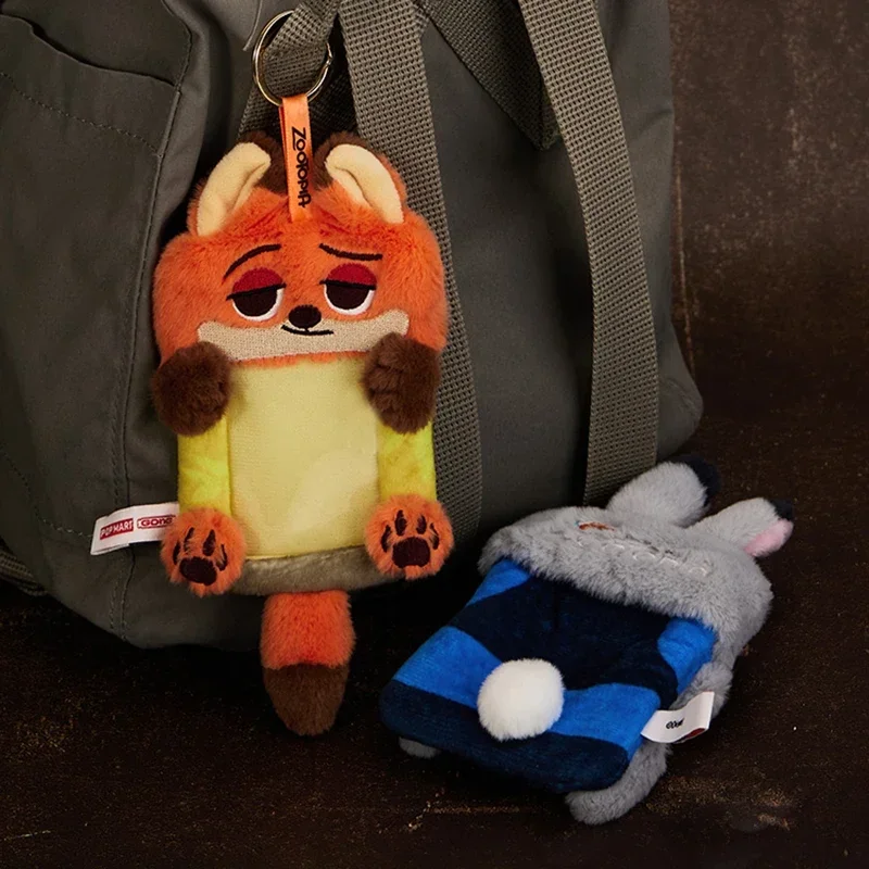 

GONG Zootopia Series Plush Card Holder Anime Action Figure Guess Bag Ornament Figurines Home Decor Desktop Dolls Model