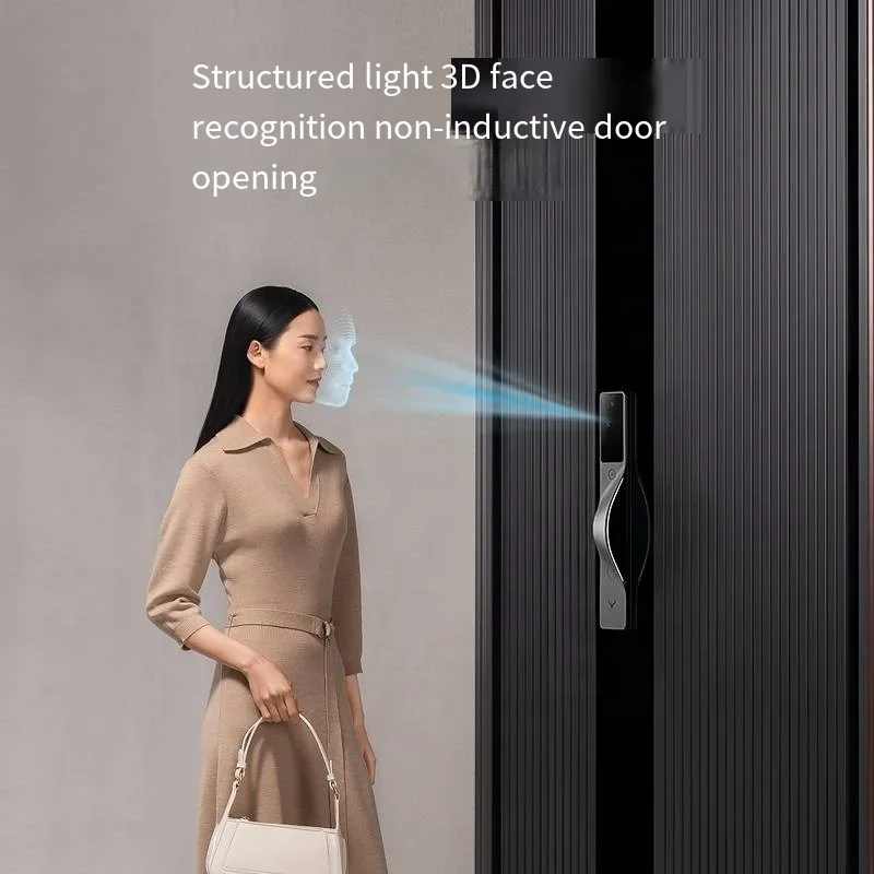 Cerradura de puerta con reconocimiento facial 3D, dispositivo electrónico con huella dactilar digital inteligente, con cámara Wifi, Homekit Mihome, V5 Max