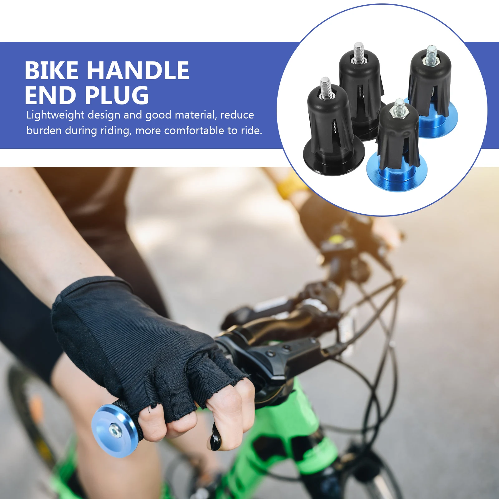 

2 Pairs Black Blue Bicycle H Plugs Aluminum Alloy End Caps Lightweight Durable Cycling Accessories For Mountain Bike Road