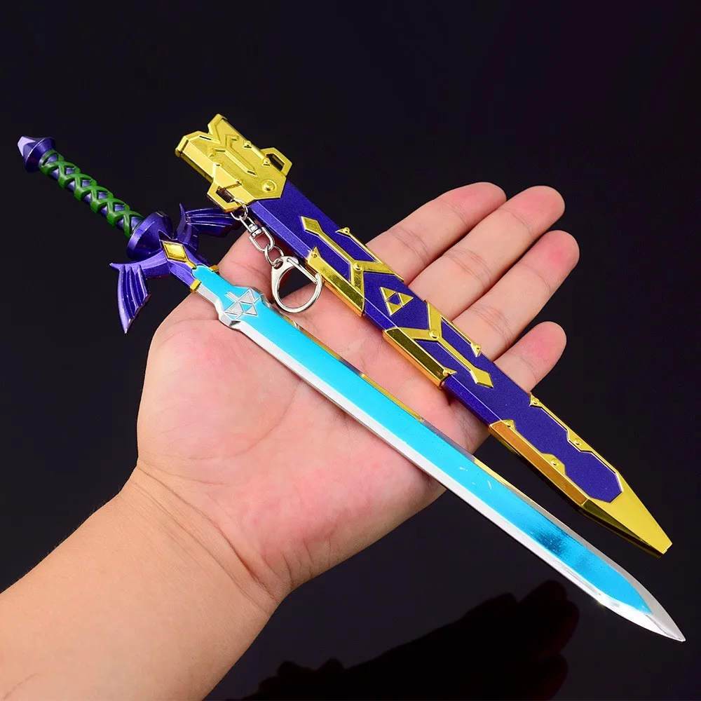 28cm Great Master Sword LoZ Tears of the Kingdom Breath of the Wild Game Replica Metal Weapon Model Link 1:6 Action Figure Toys 