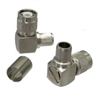 Conector de piezas TNC macho, engarce de enchufe RG8, LMR400, RG213, RG165, RG393, cable de ángulo recto, terminales de cable Coaxial RF, 10 Uds.