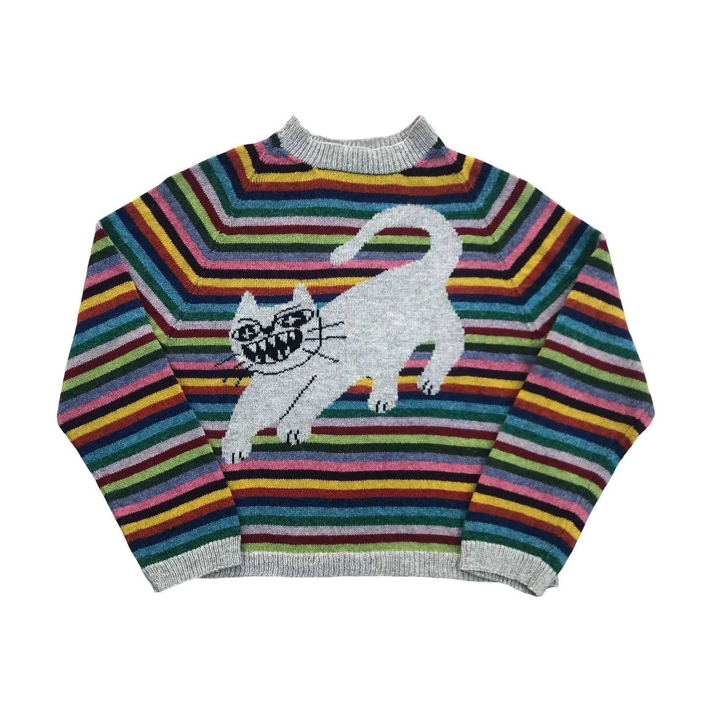 Y2K roupas de suéter feminino vintage de lã de malha jumper gola redonda gola alta gola redonda blusa de manga comprida