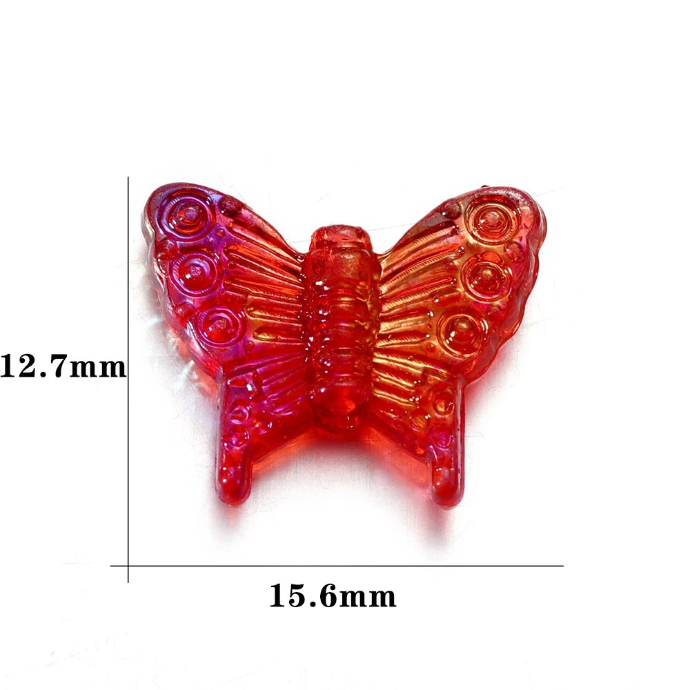 10/50Pcs Colorful Transparent Butterfly Acrylic Beads Loose Spacer Beads for DIY Jewelry Making Earrings Bracelet Accessories