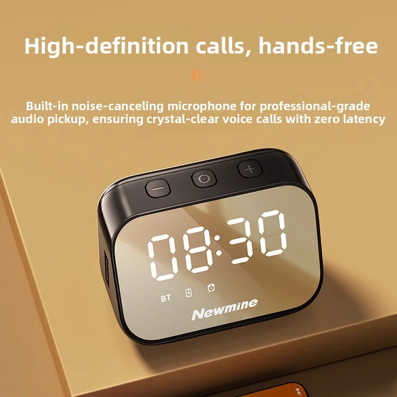 

Bluetooth-динамик, беспроводной компьютерный динамик, мобильный и удобный мини-зеркальный будильник, настольный плеер