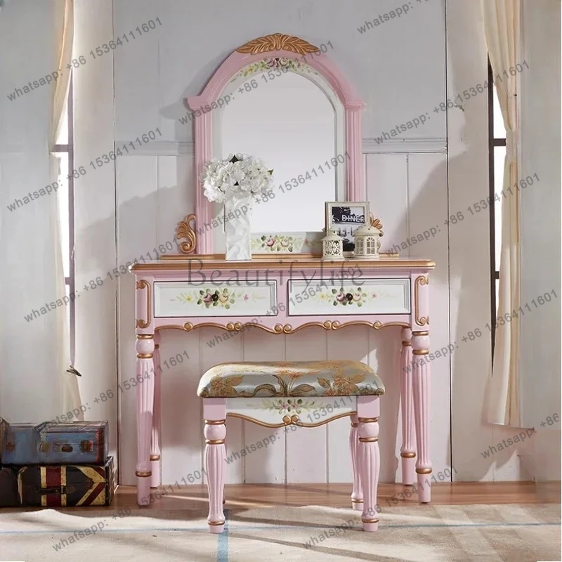 

smart home Stool Nordic Drawers Vanity Table Modern Makeup Storage Luxury Dressing Table Aesthetic Decor Tocador Mueble Bedroom