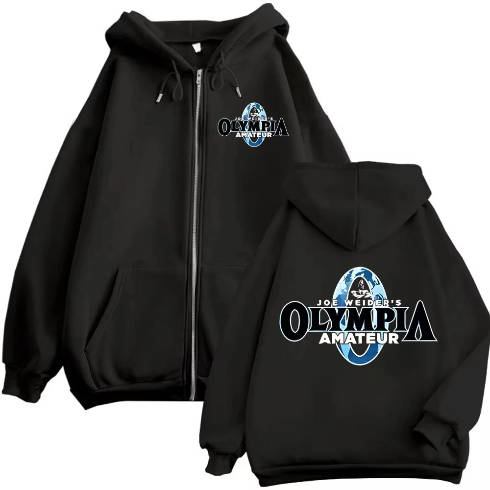 Olympia Fitness Gym Merch sudaderas con cremallera de alta calidad de moda de manga larga con cremallera sudaderas hombres mujeres Casual jerseys sueltos