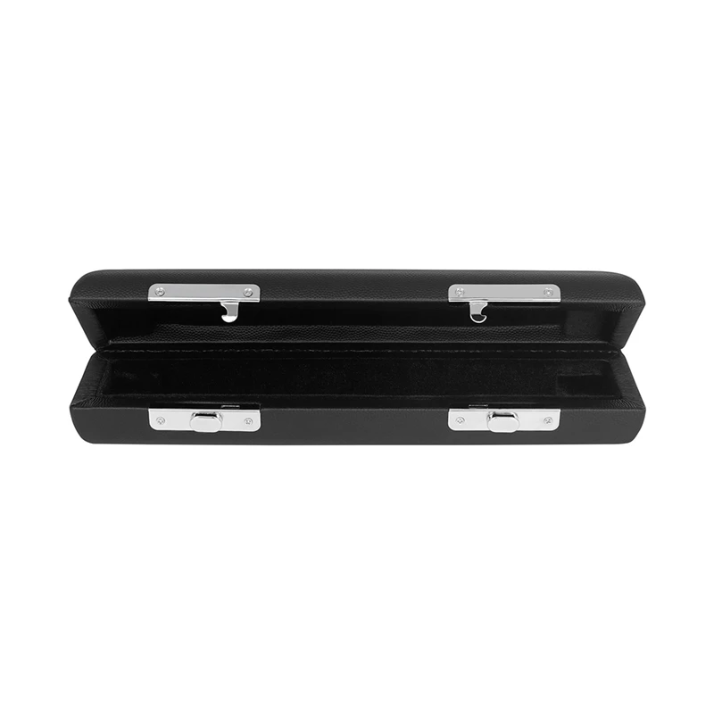 1 Piece 16-Hole Piccolo Storage Leather Box Black Leather To Prevent Bumping Piccolo Box Piccolo Wooden Box