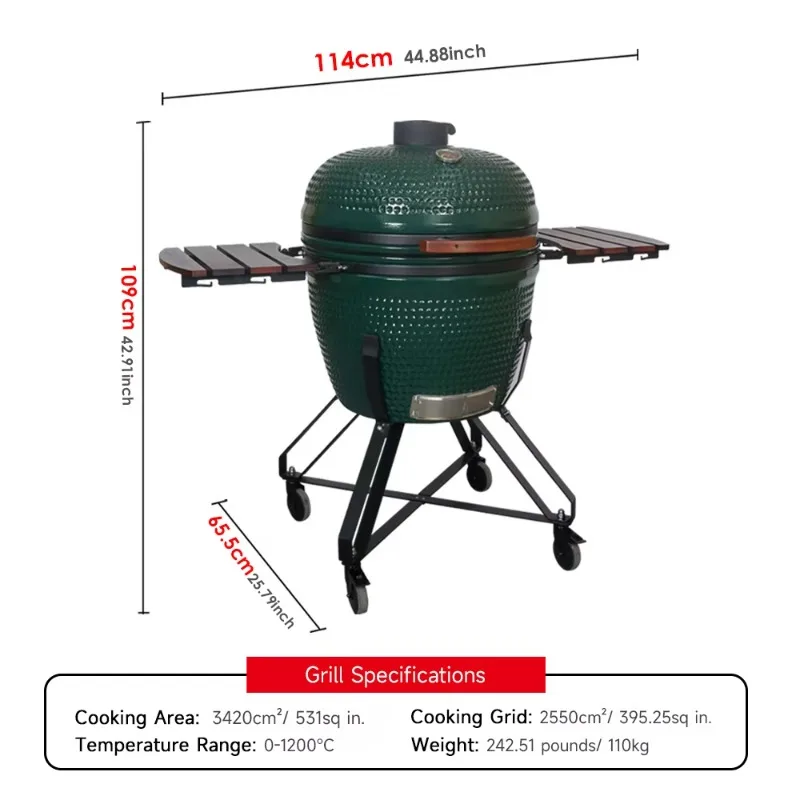 

SEB Manufacturer 26 Inch Big Size Green Charcoal BBQ Ceramic Grills for Outdoor Barbecue Kamado Grill for Outdoor