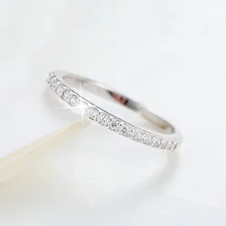 925 Sterling Silver Single Row Zircon Rings For Women Wedding Luxury Party Jewelry Accessories Wholesale Jewellery Money 925