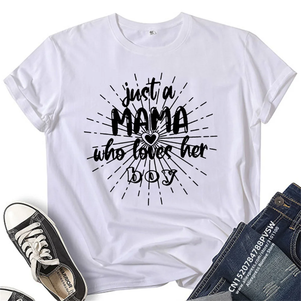 Stylish Family Matching T-shirt, MOM&SON Casual Letter Print Breathable Family Tops, Mom And Son Matching Tees