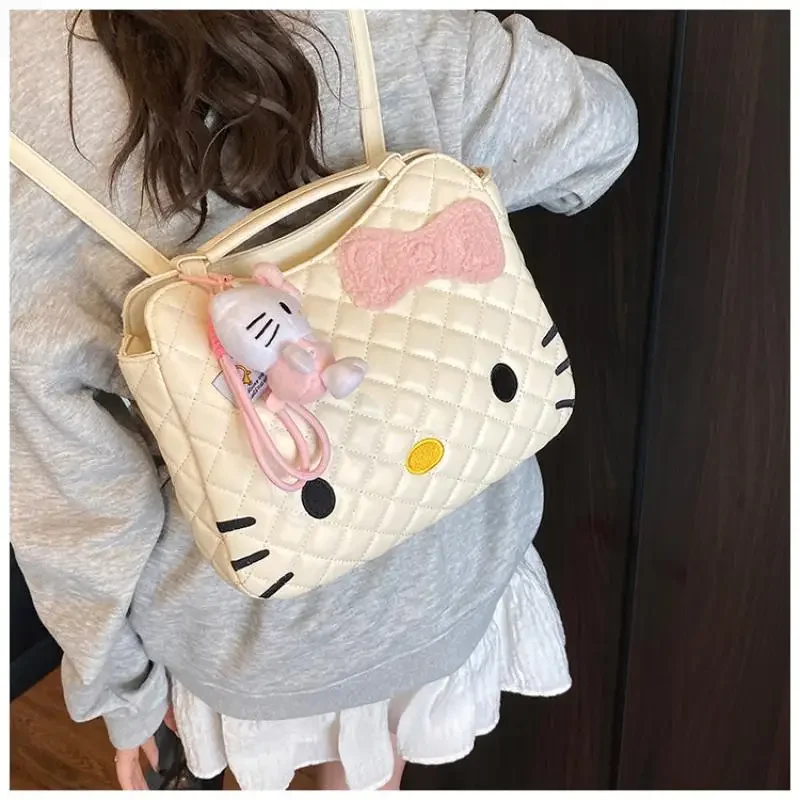 حقيبة ظهر للأطفال من البولي يوريثان حقيبة ظهر جديدة من Hello Kittys حقيبة حمل كرتونية ذات سعة كبيرة حقيبة ظهر على شكل شخصية أنيمي للفتيات