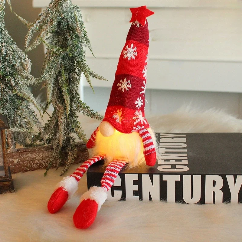 Kerst LED Glow Faceless Gnome Doll Kerst Kid Geschenken Nieuwjaar Kerstman Hanger Kerstornamenten voor huisdecoratie