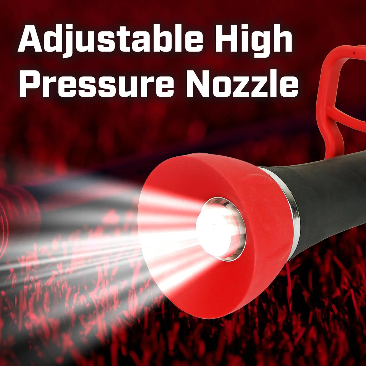 فوهة خرطوم حديقة كلاسيكية بتصميم رجل الإطفاء، تدفق عالي صناعي، قابلة للتعديل والدوران، للحدائق والتنظيف الخارجي