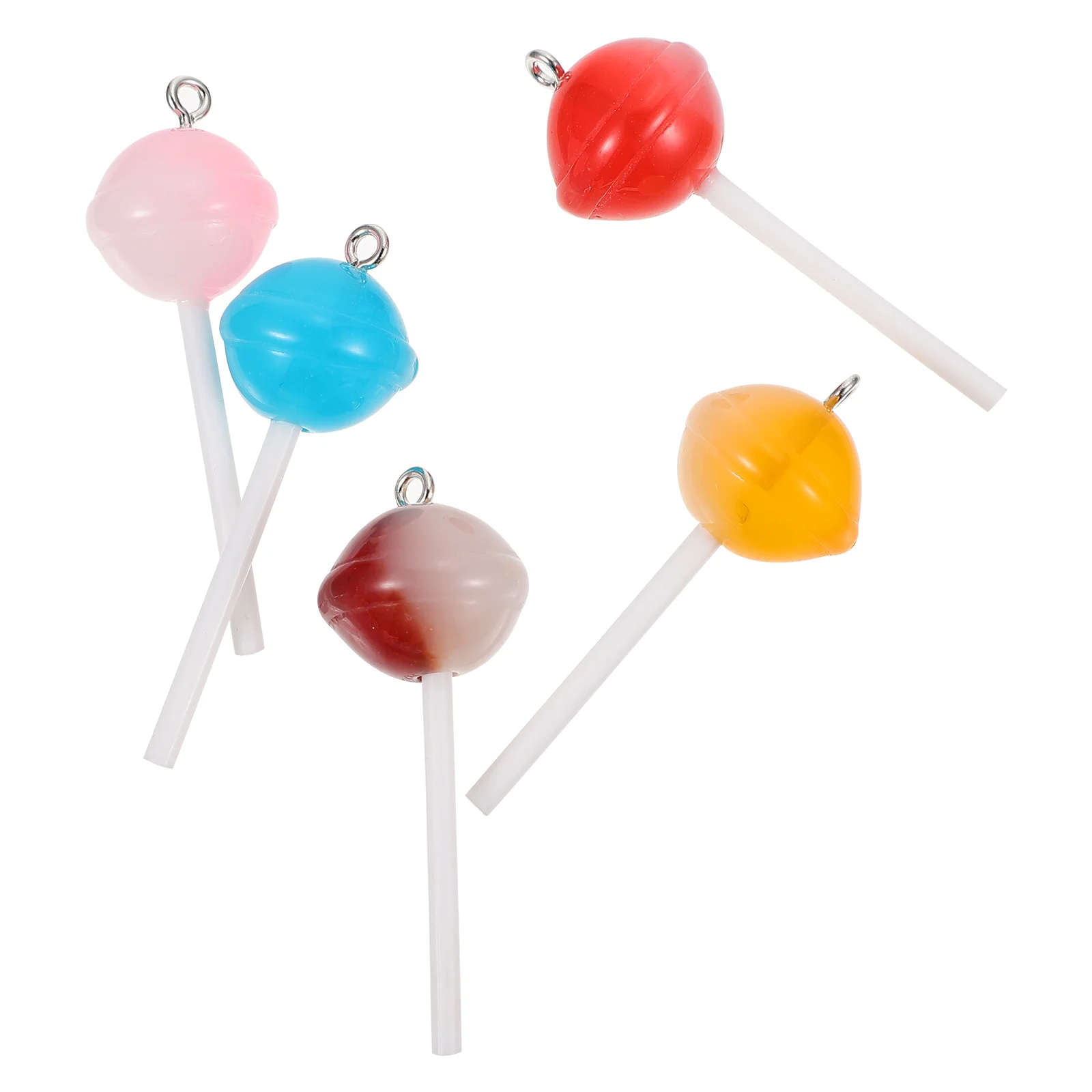 

30 Pcs Bead Lollipop Pendant Phone Suction Case Keychain Resin Hanging Ornament