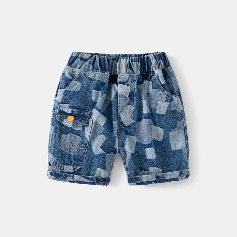 

New Kids Summer Fashion Denim Short Pants Baby Boys Plaid Middle Pants Children Casual Jeans Shorts Trousers Clothing For 2-6Y